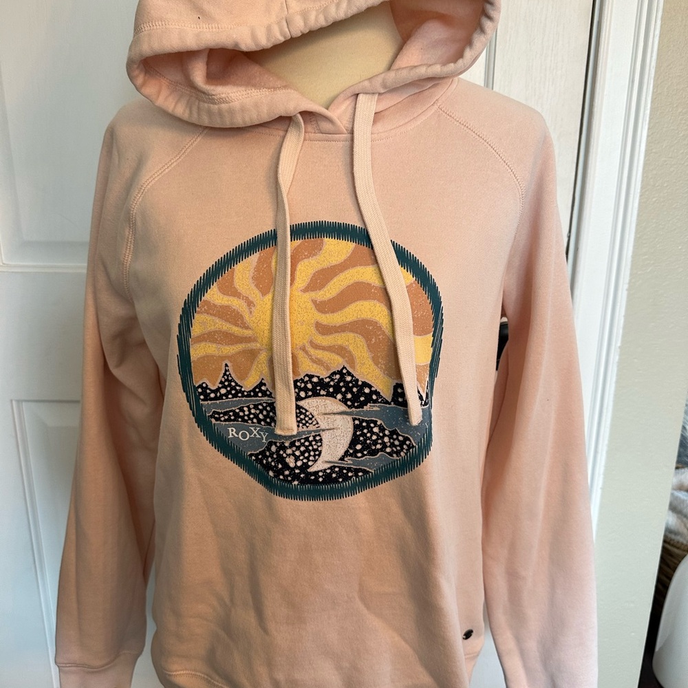 Roxy Women's Pink Graphic Hoodie Sweater